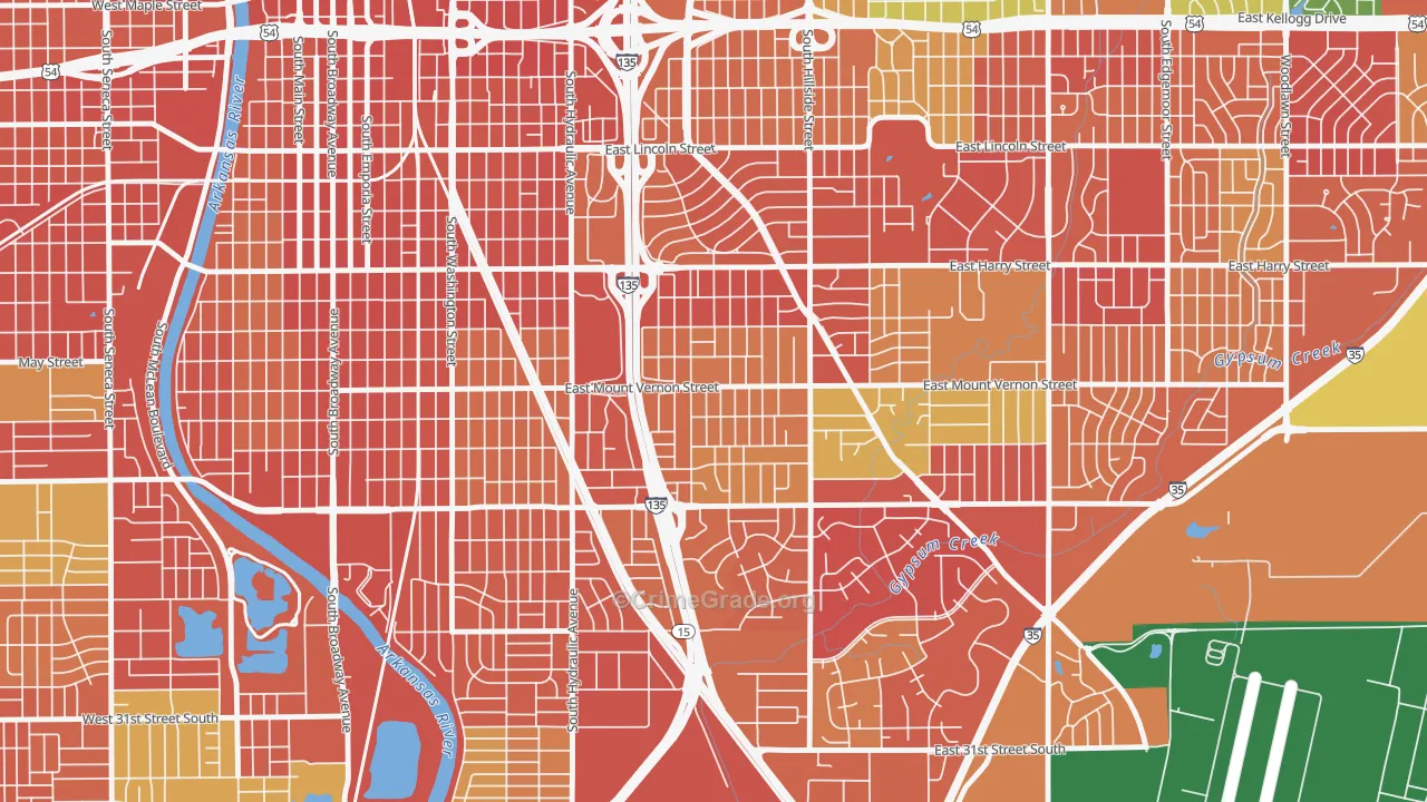 Mead, Wichita, KS Map of Vandalism Rates