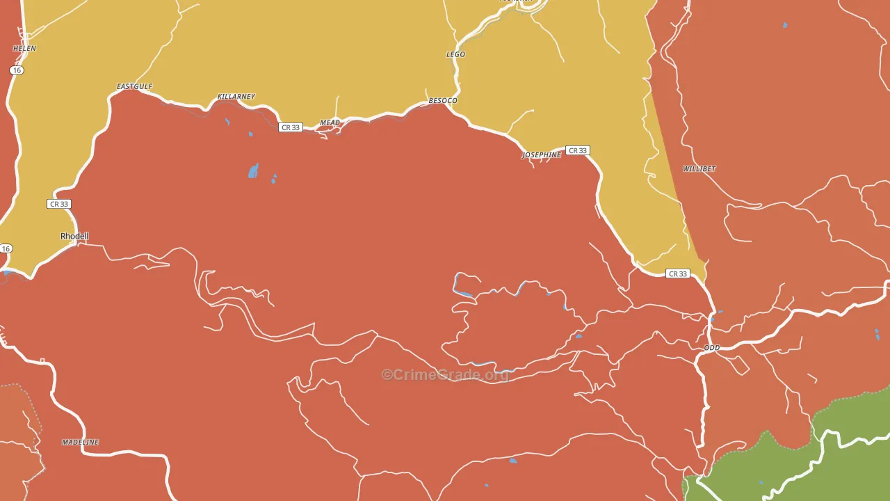 Mead, WV Map of Vandalism Rates
