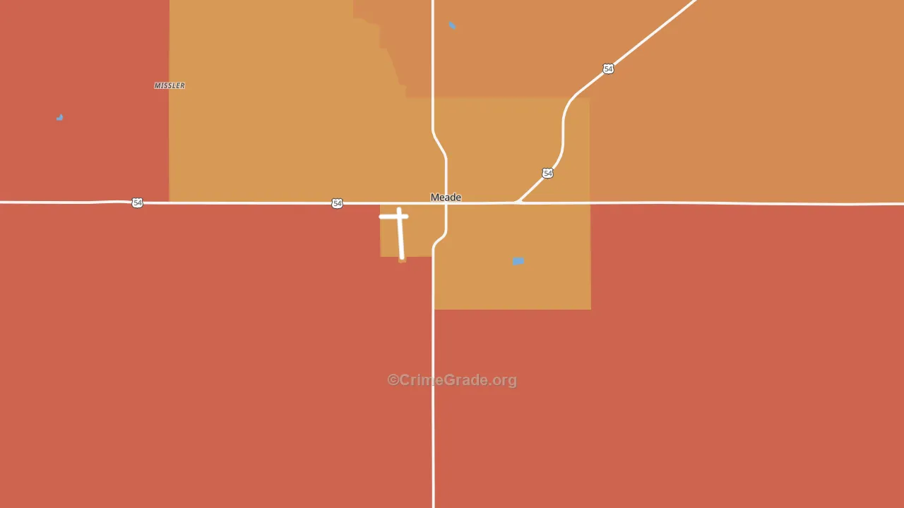 Meade, KS Map of Vandalism Rates