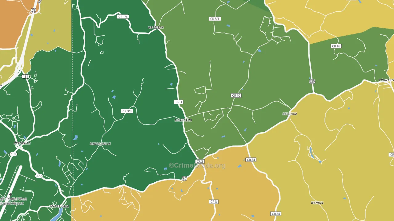 Meadland, WV Map of Vandalism Rates