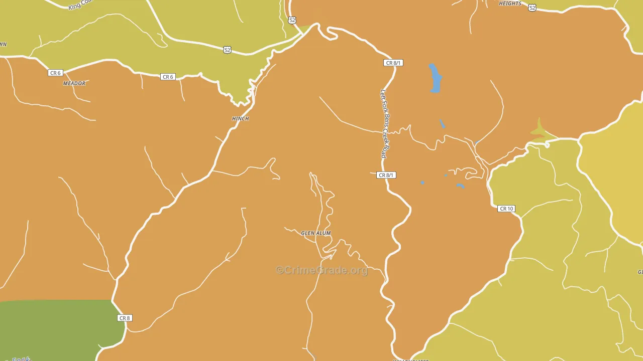 Meador, WV Map of Vandalism Rates
