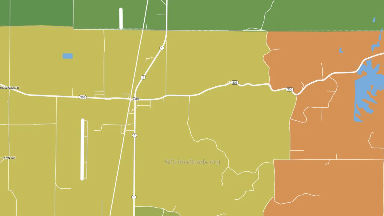 Meadow Cliff, AR Map of Vandalism Rates