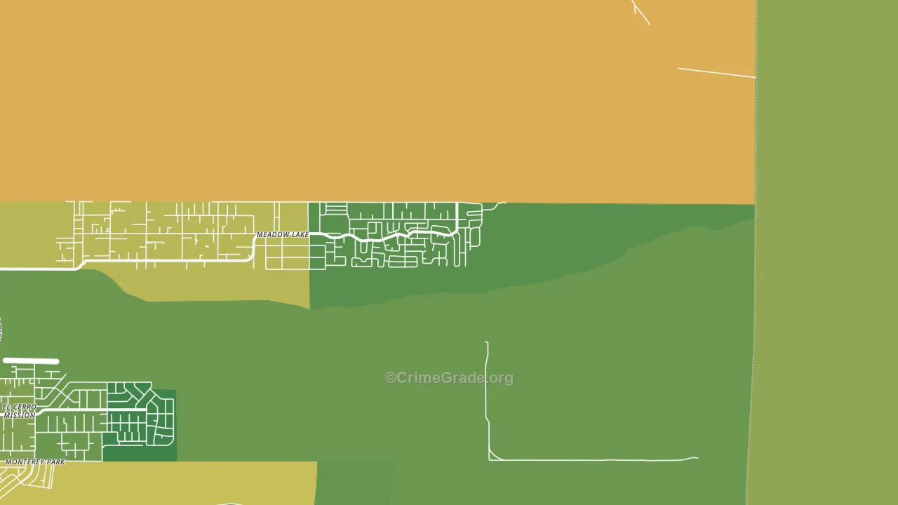 Meadow Lake, NM Map of Vandalism Rates