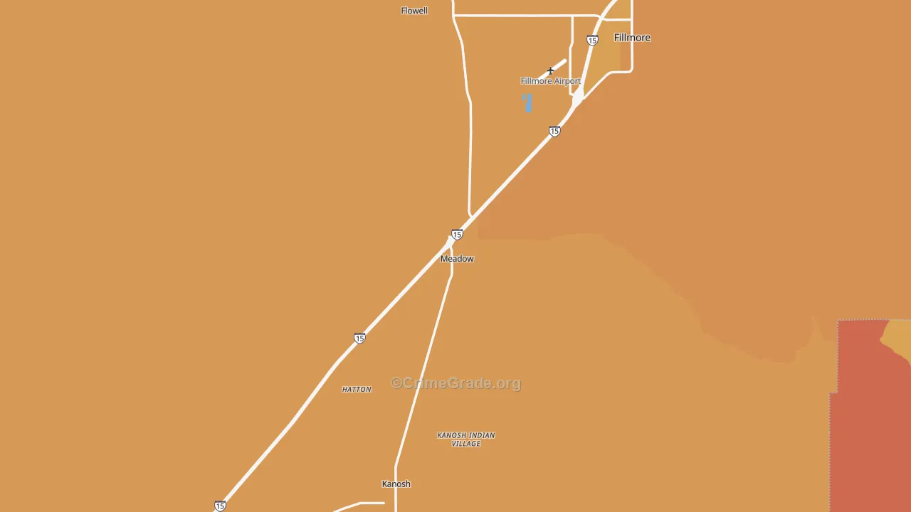 Meadow, UT Map of Vandalism Rates