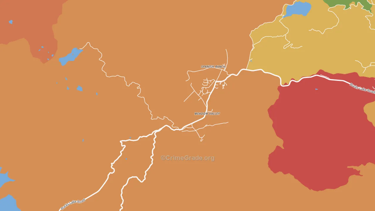 Meadow Valley, CA Map of Vandalism Rates