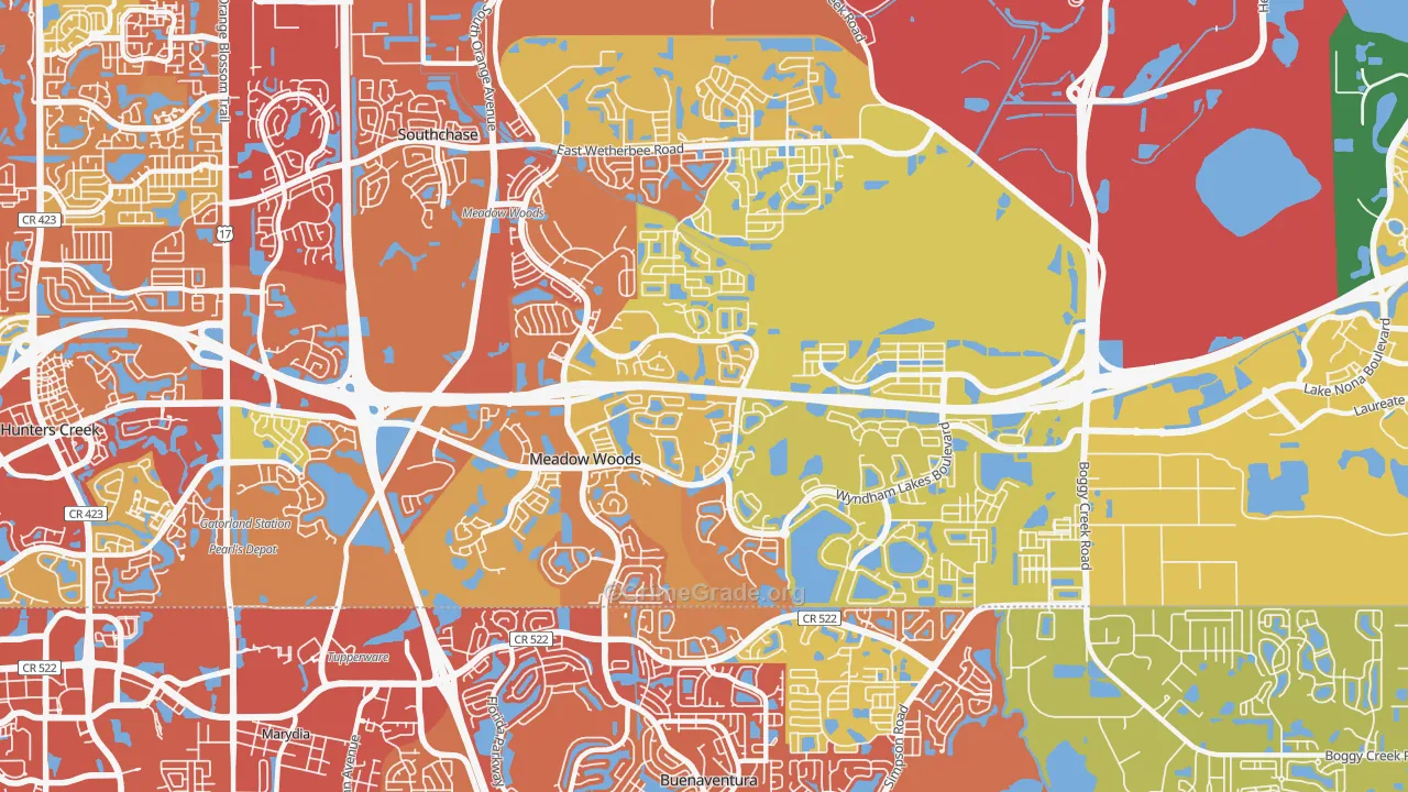 Meadow Woods, FL Map of Vandalism Rates