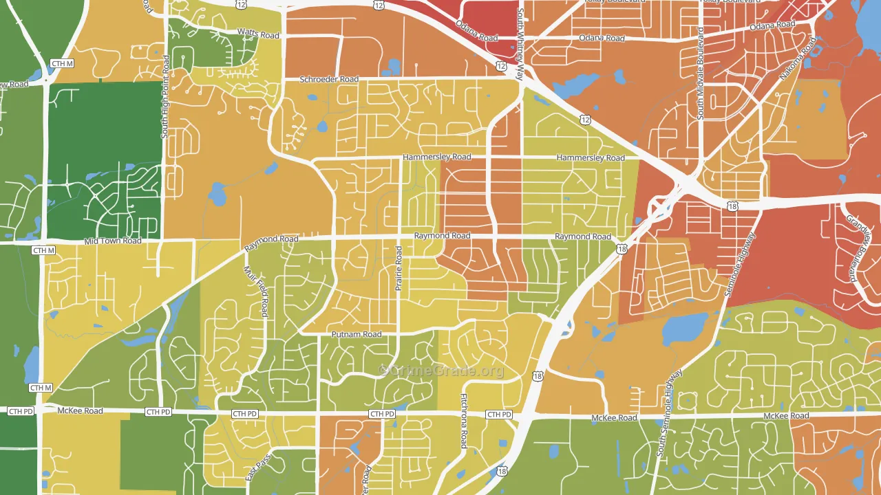 Meadowood, Madison, WI Map of Vandalism Rates