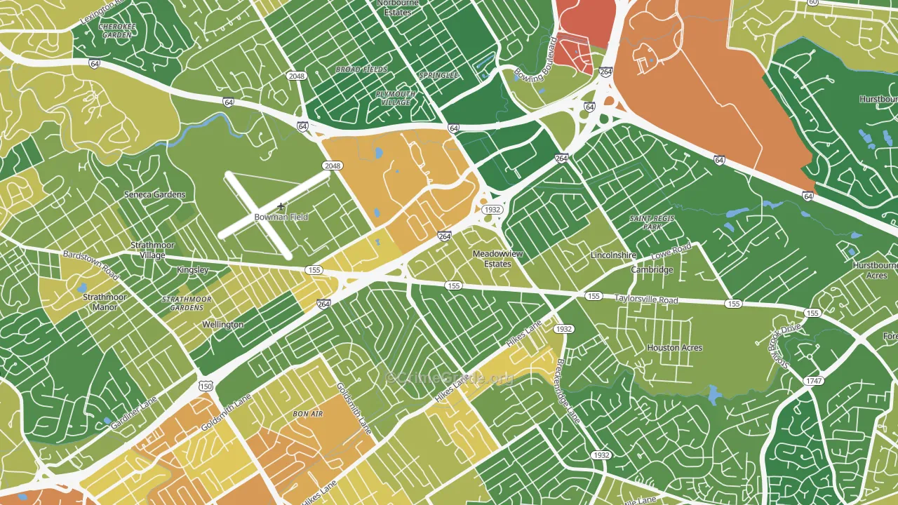 Meadowview Estates, KY Map of Vandalism Rates