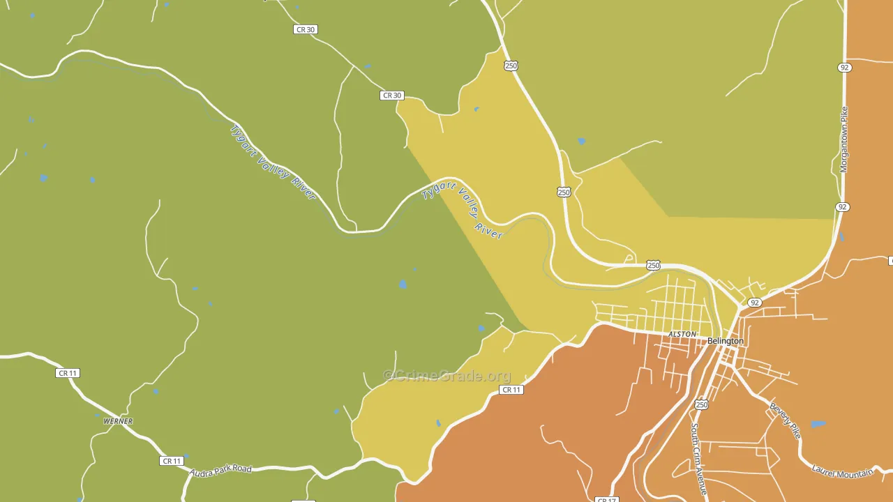 Meadowville, WV Map of Vandalism Rates