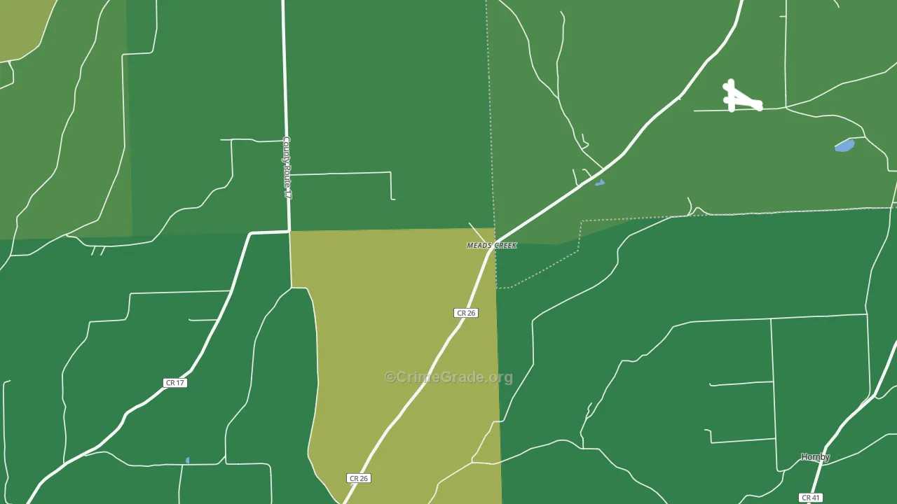 Meads Creek, NY Map of Vandalism Rates