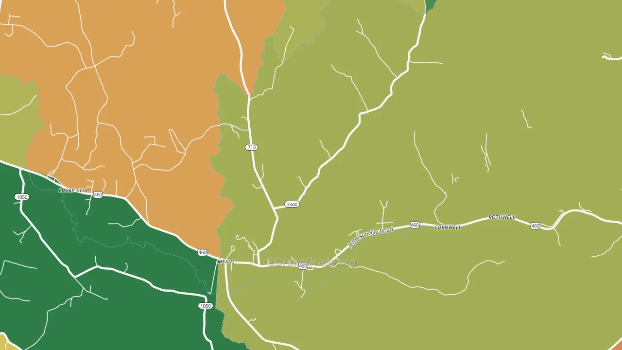 Means, KY Map of Vandalism Rates