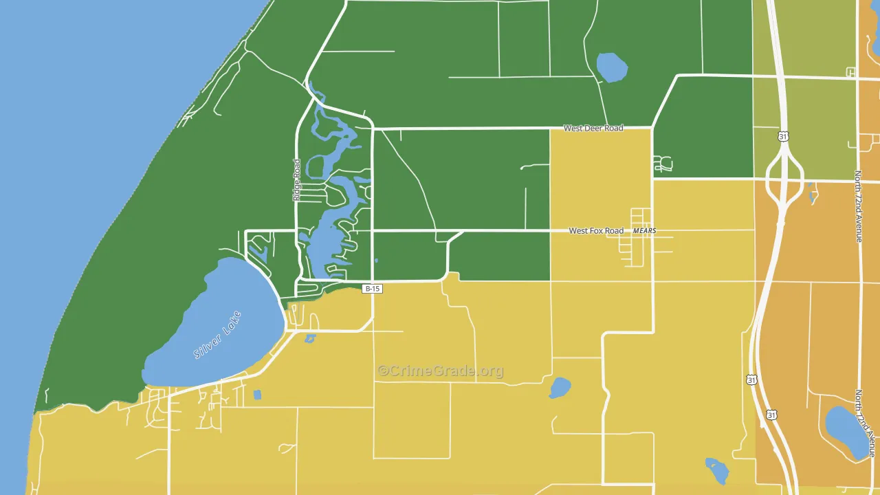Mears, MI Map of Vandalism Rates
