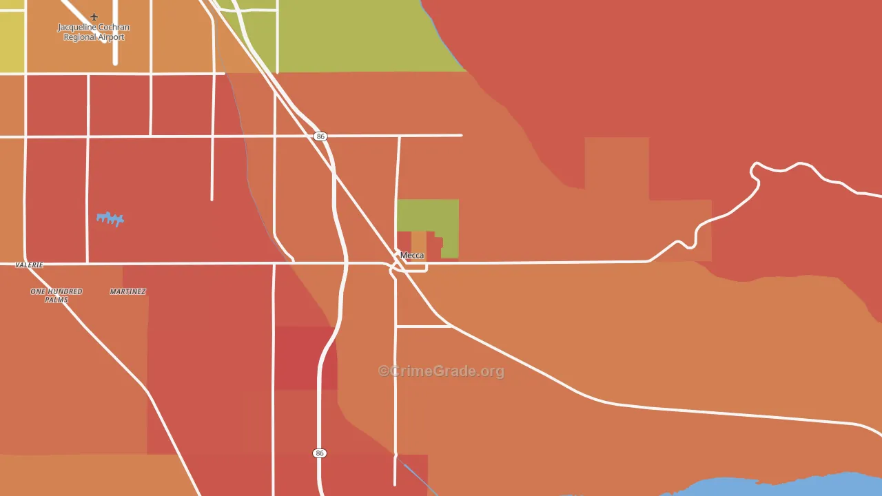 Mecca, CA Map of Vandalism Rates