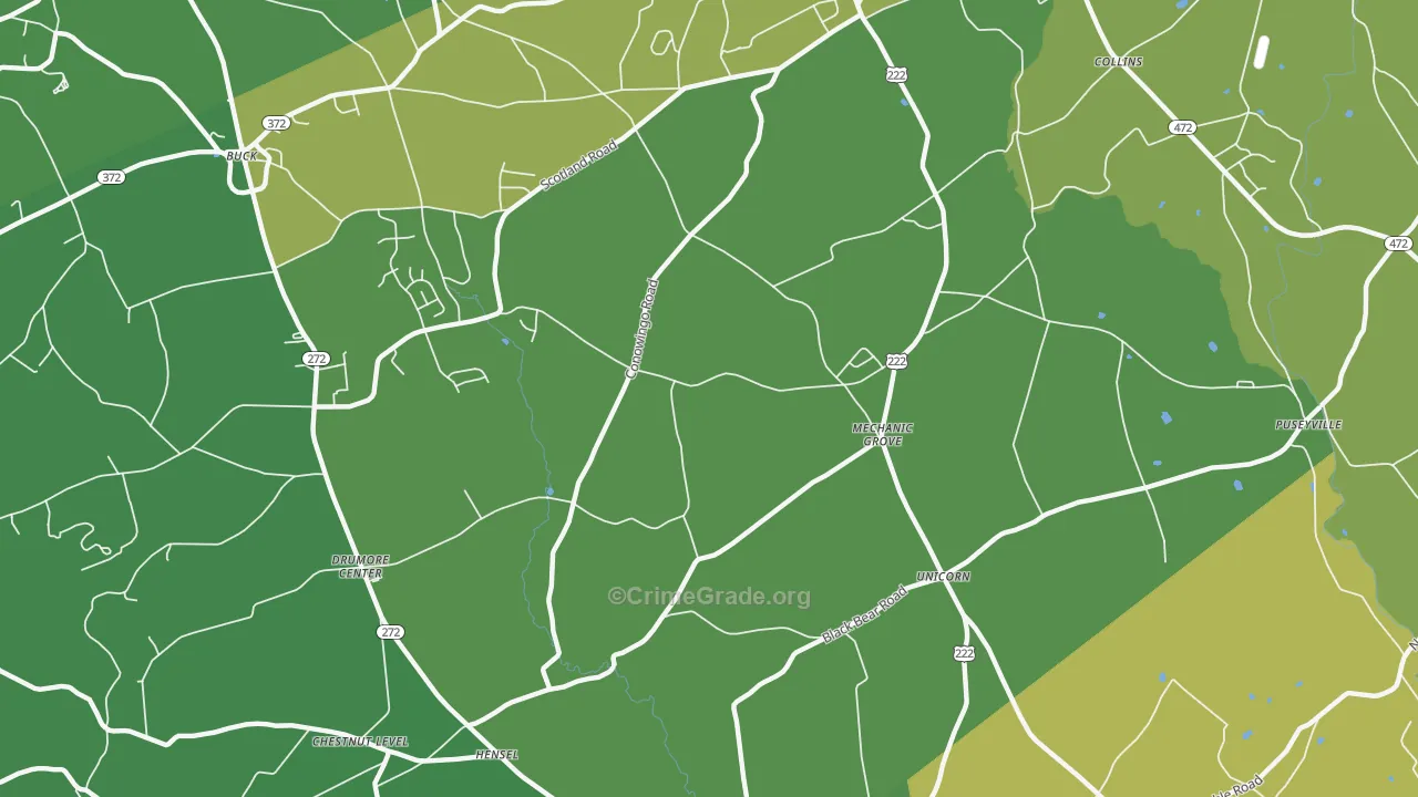 Mechanics Grove, PA Map of Vandalism Rates