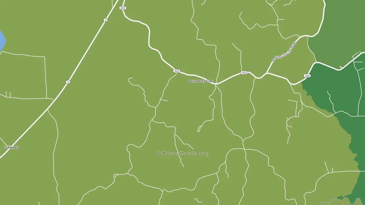 Mechanicsburg, MS Map of Vandalism Rates