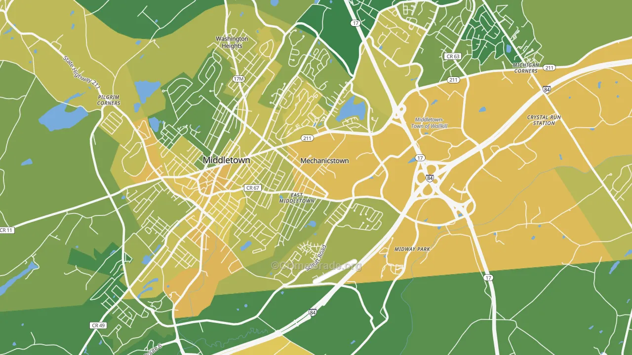 Mechanicstown, NY Map of Vandalism Rates