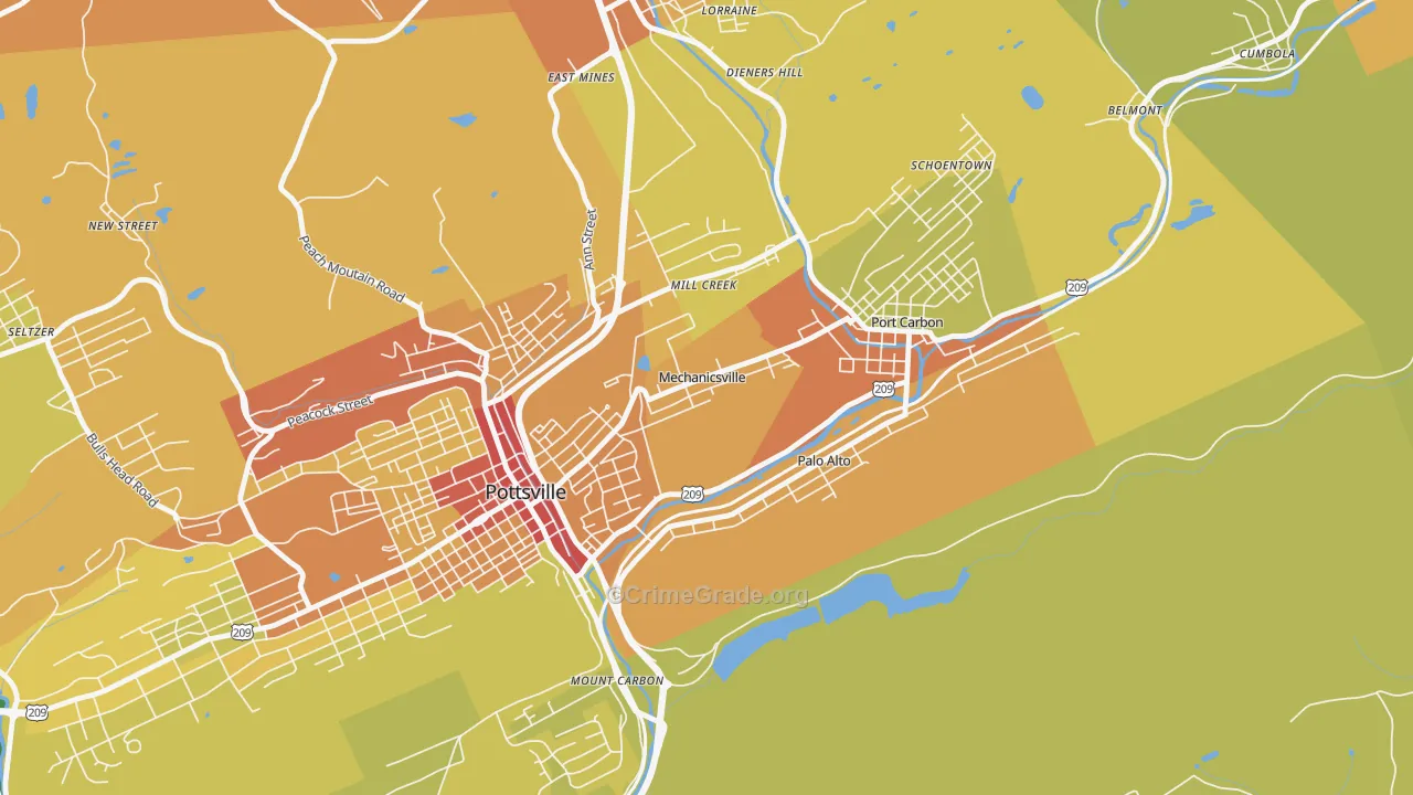 Mechanicsville, PA Map of Vandalism Rates