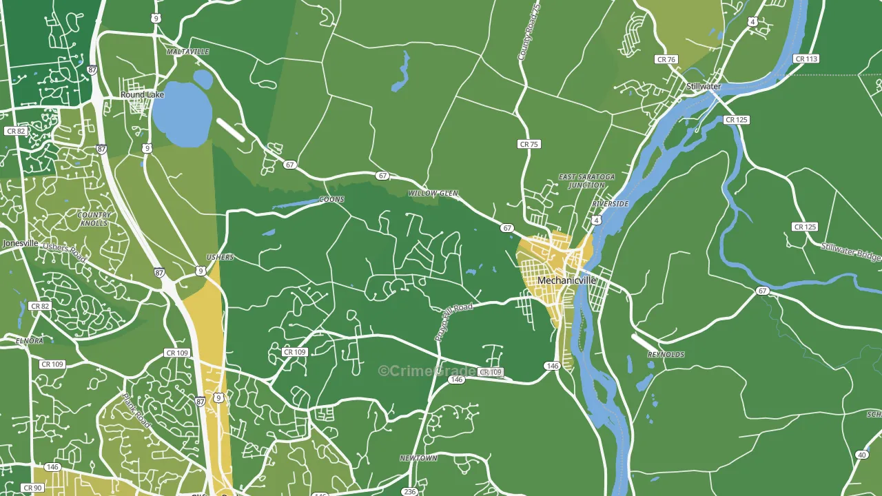 Mechanicville, NY Map of Vandalism Rates