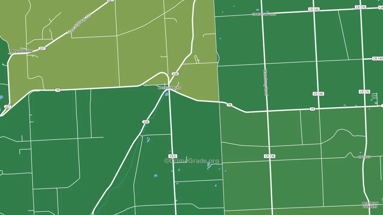 Mecklenburg, NY Map of Vandalism Rates