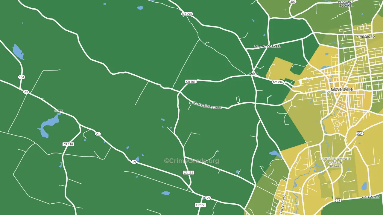 Meco, NY Map of Vandalism Rates