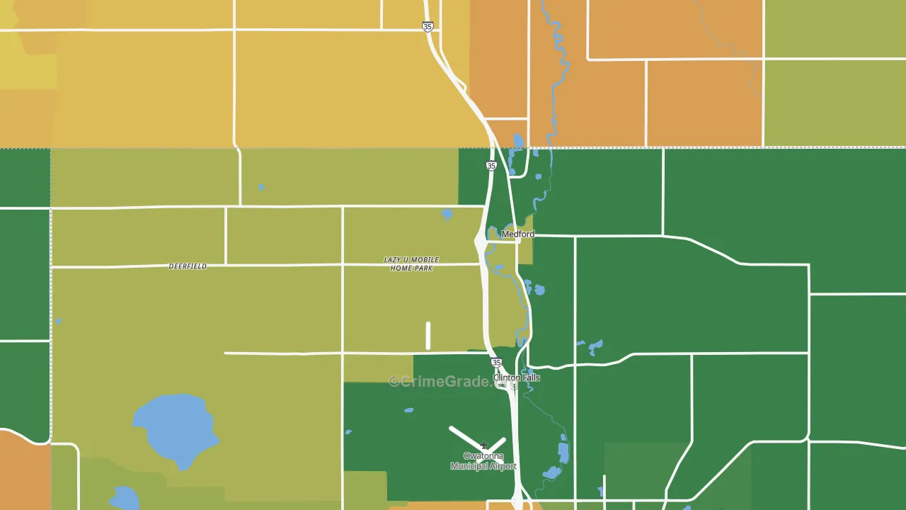 Medford, MN Map of Vandalism Rates