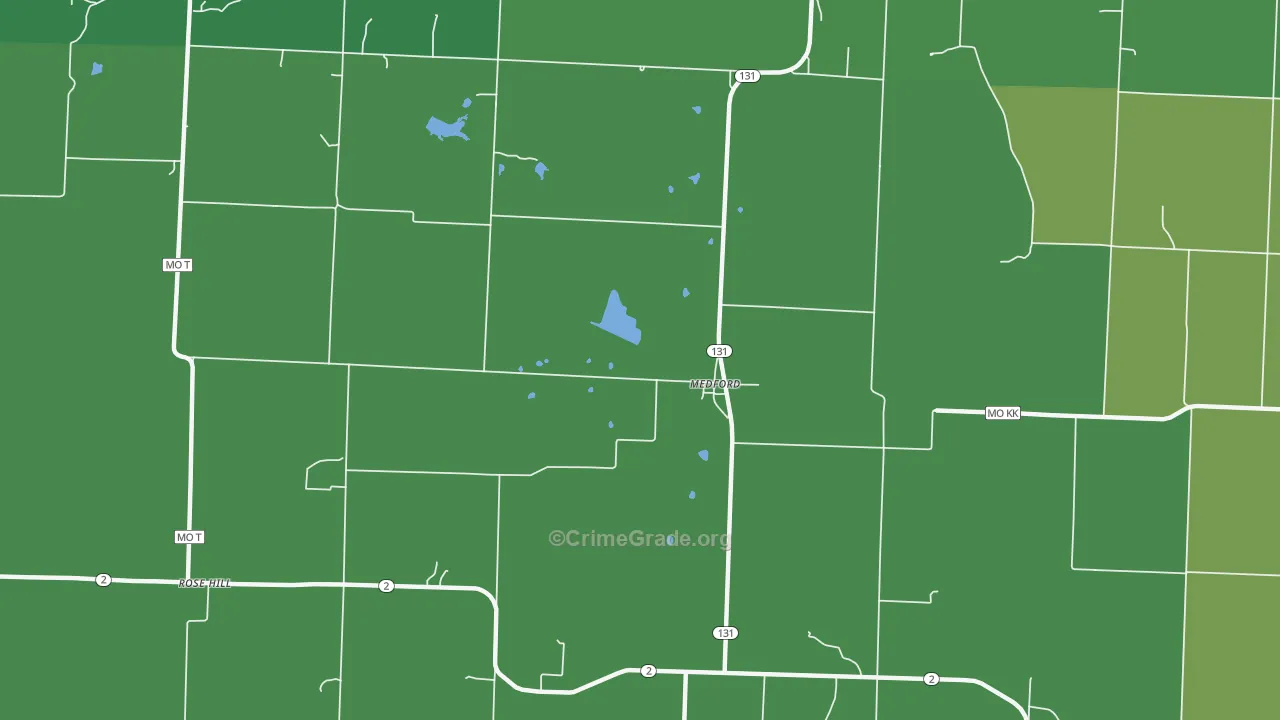 Medford, MO Map of Vandalism Rates