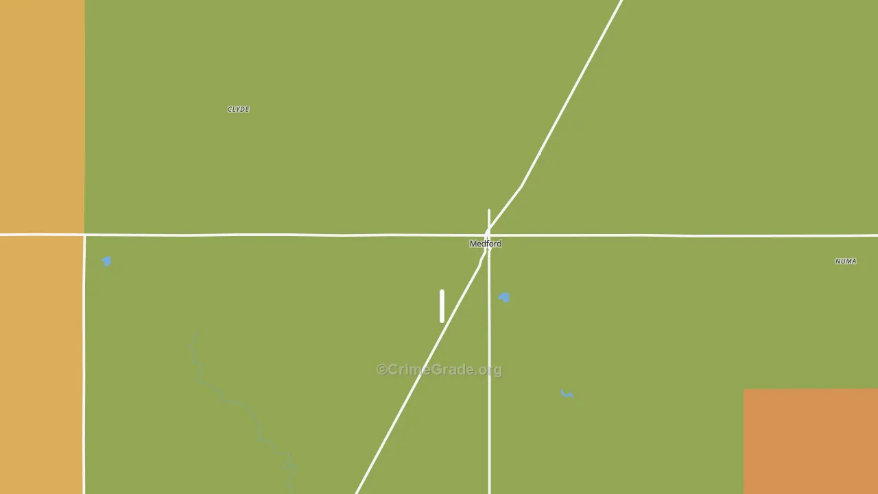 Medford, OK Map of Vandalism Rates