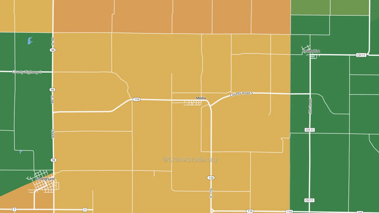 Media, IL Map of Vandalism Rates