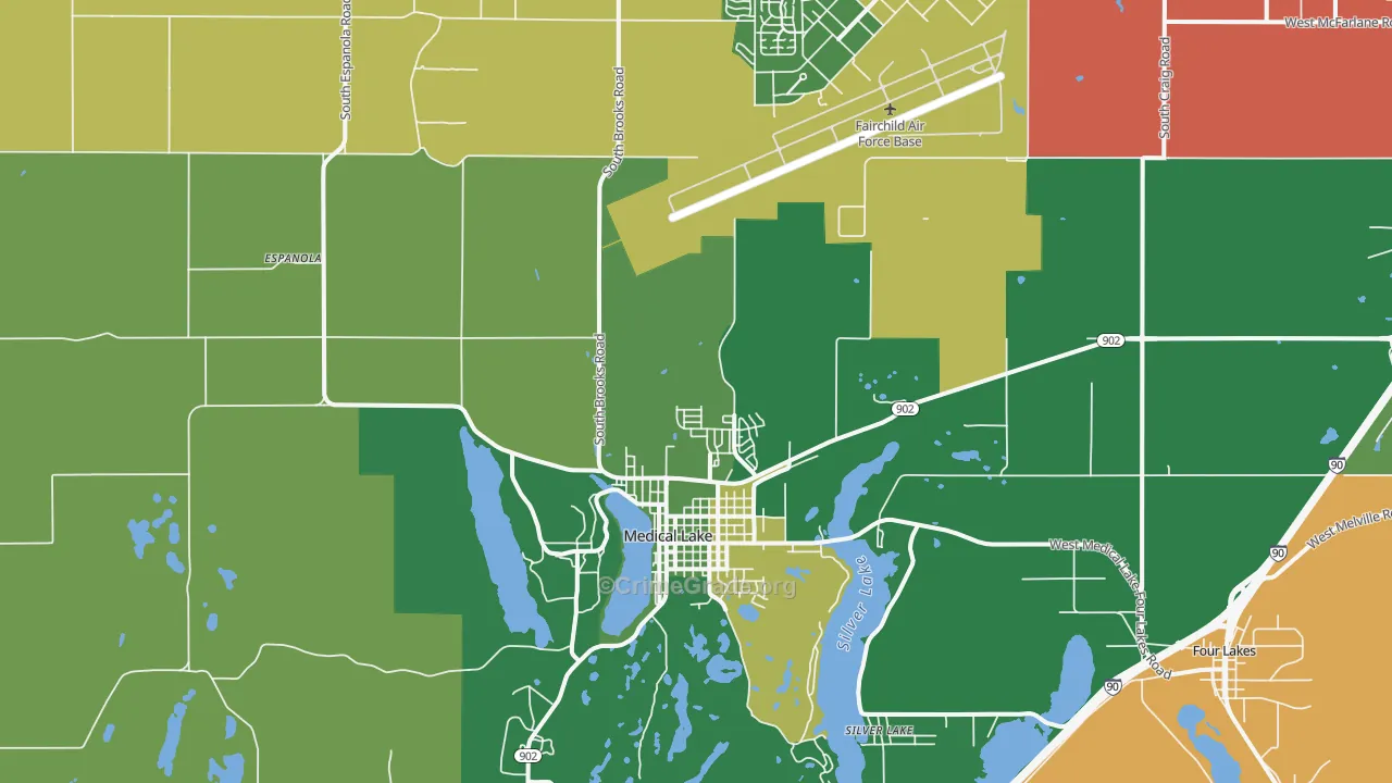 Medical Lake, WA Map of Vandalism Rates