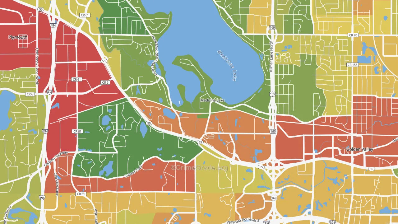 Medicine Lake, MN Map of Vandalism Rates