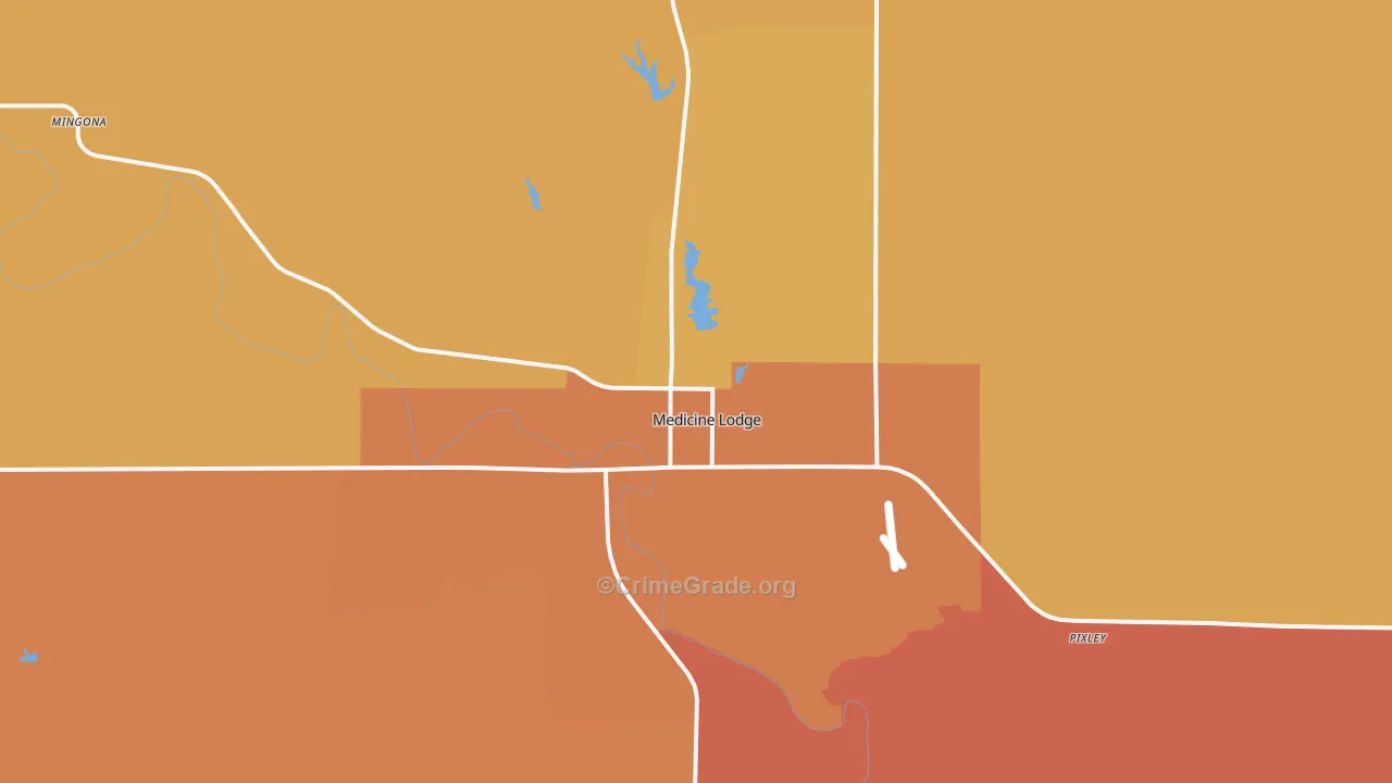 Medicine Lodge, KS Map of Vandalism Rates