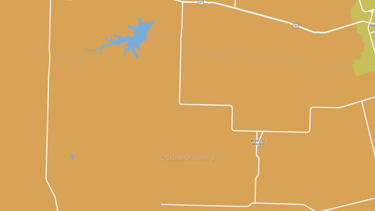 Medicine Mound, TX Map of Vandalism Rates