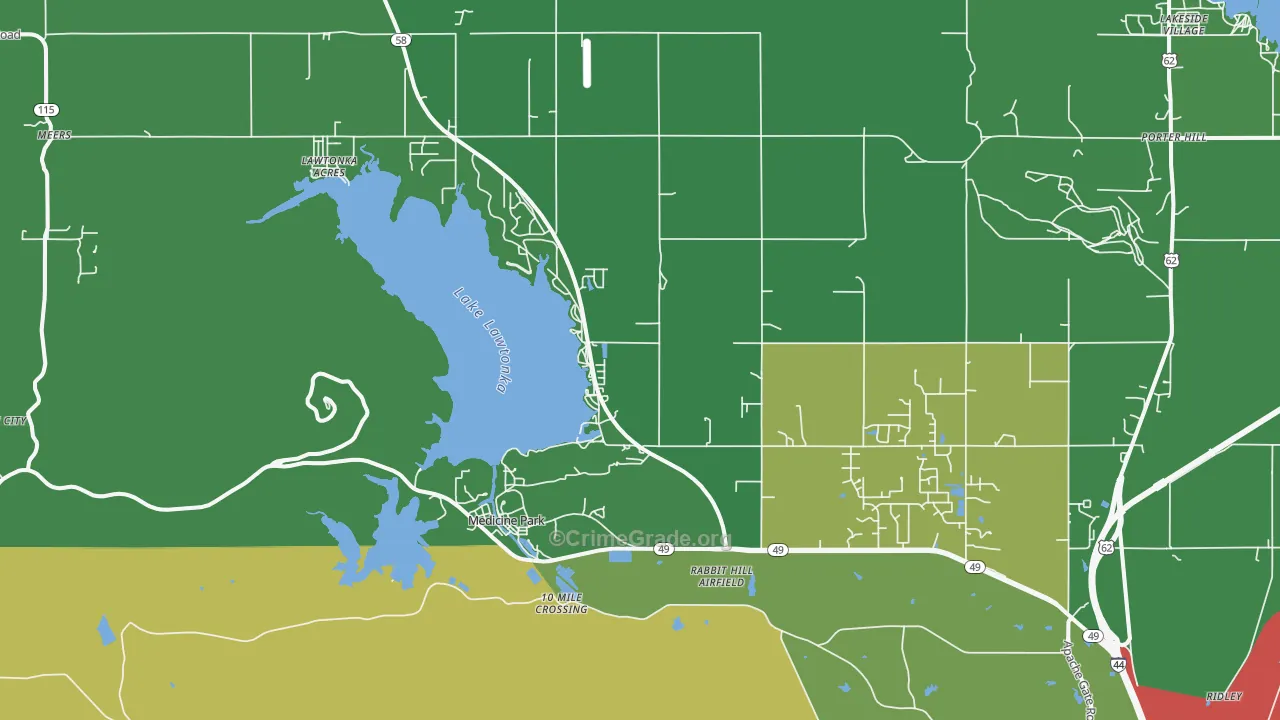 Medicine Park, OK Map of Vandalism Rates