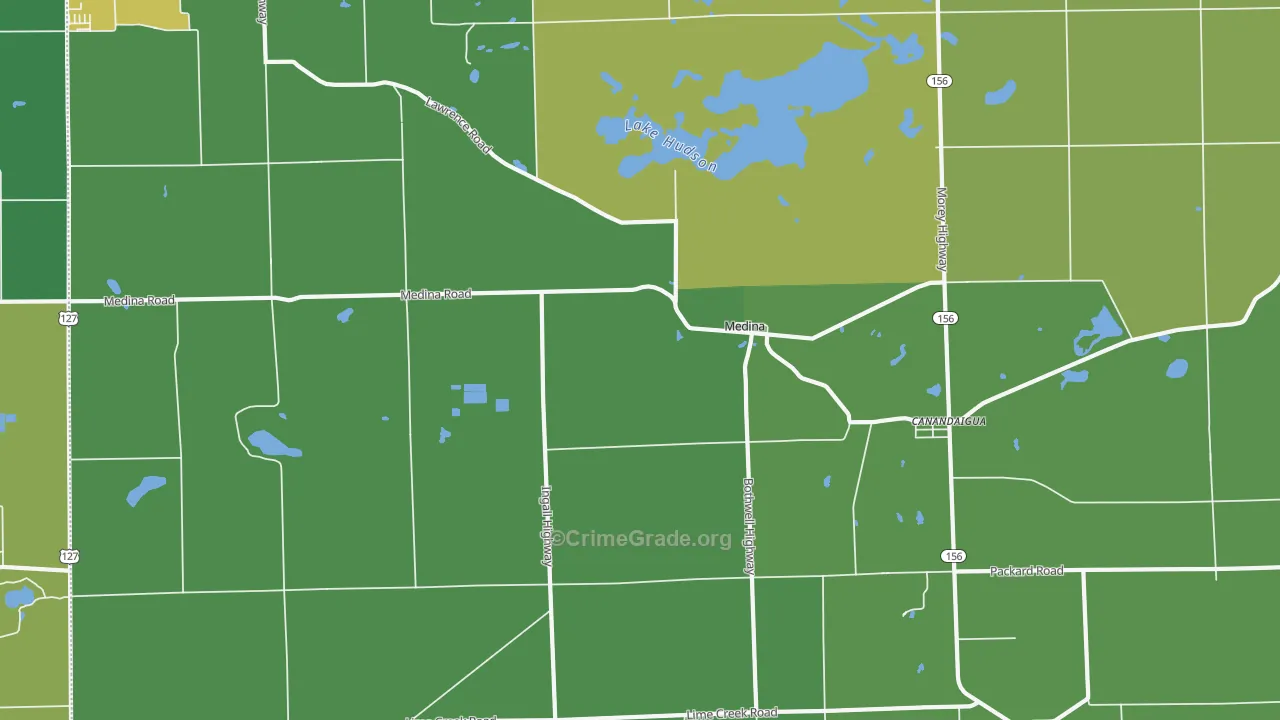 Medina, MI Map of Vandalism Rates