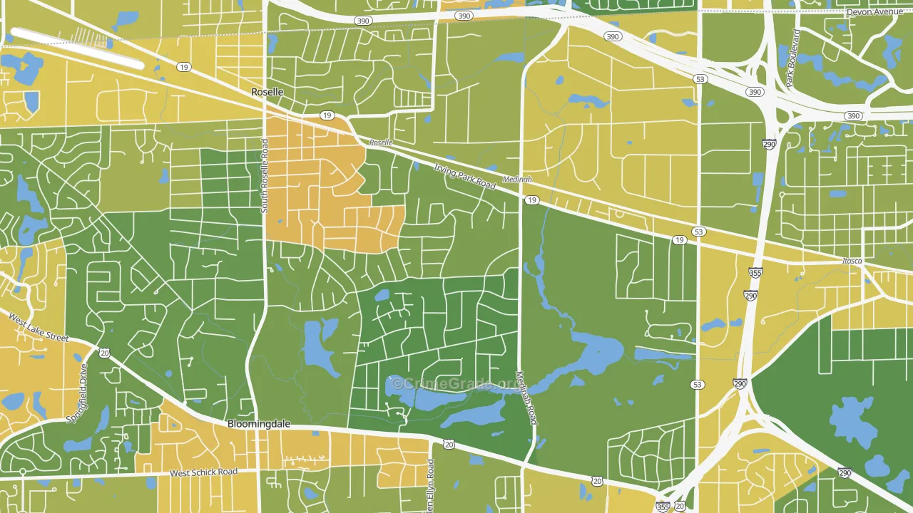Medinah, IL Map of Vandalism Rates