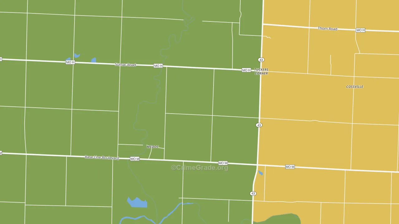 Medoc, MO Map of Vandalism Rates