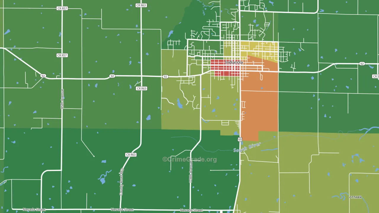 Medora, IA Map of Vandalism Rates