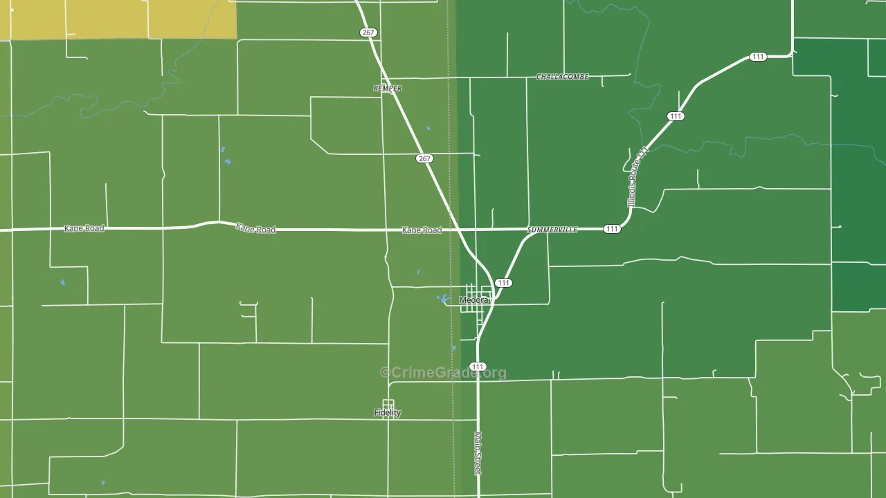 Medora, IL Map of Vandalism Rates