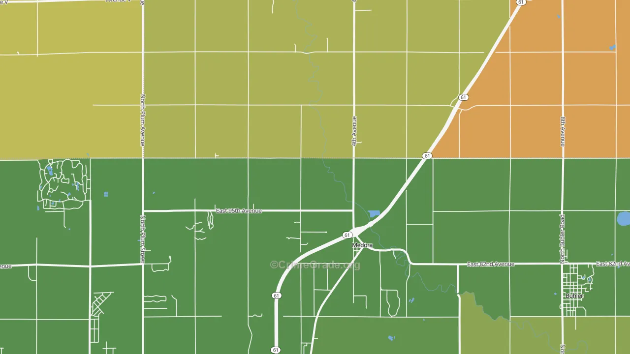 Medora, KS Map of Vandalism Rates