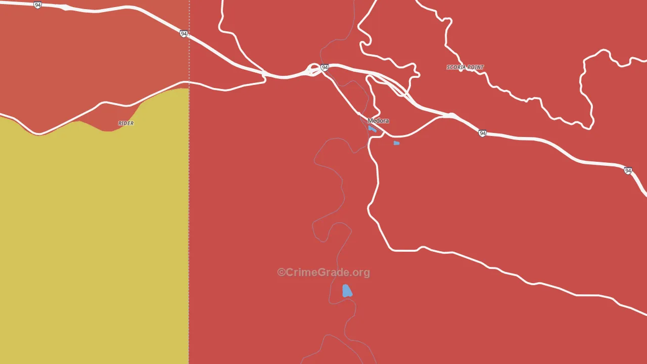Medora, ND Map of Vandalism Rates
