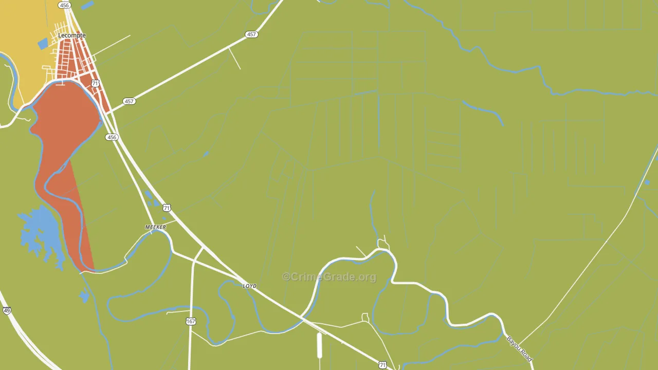 Meeker, LA Map of Vandalism Rates