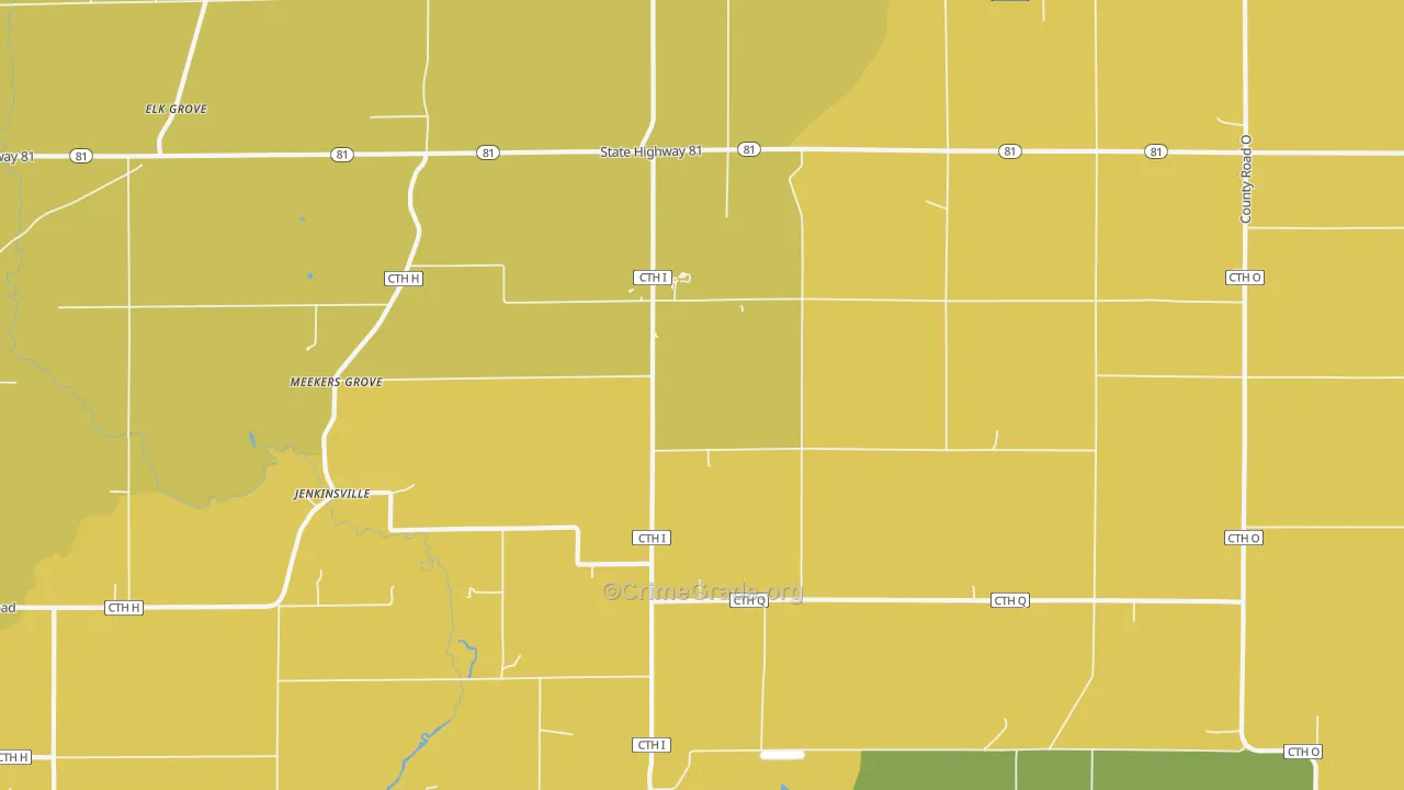 Meekers Grove, WI Map of Vandalism Rates