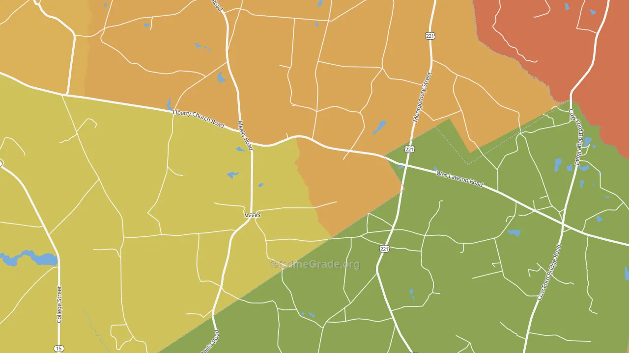 Meeks, GA Map of Vandalism Rates