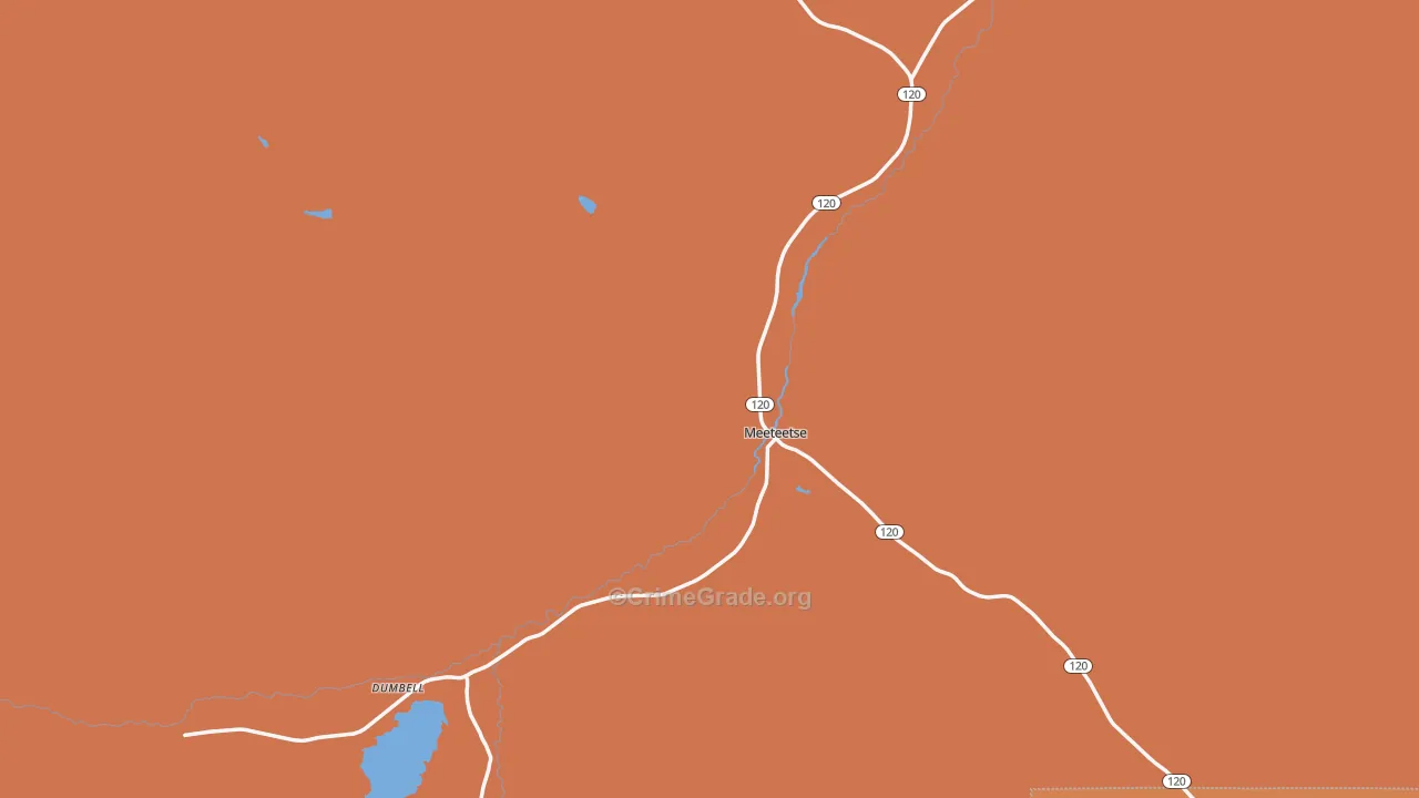 Meeteetse, WY Map of Vandalism Rates