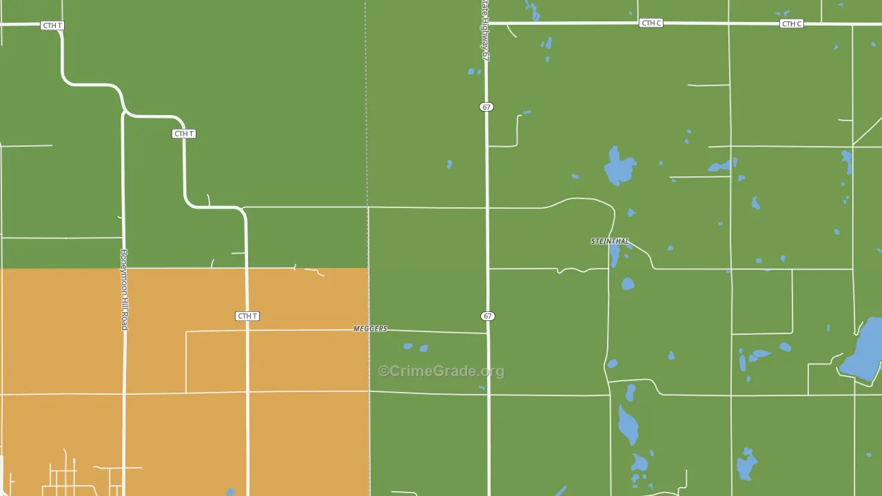 Meggers, WI Map of Vandalism Rates