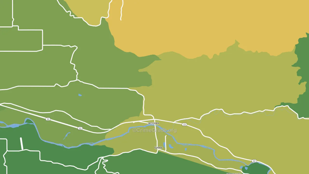 Mehama, OR Map of Vandalism Rates