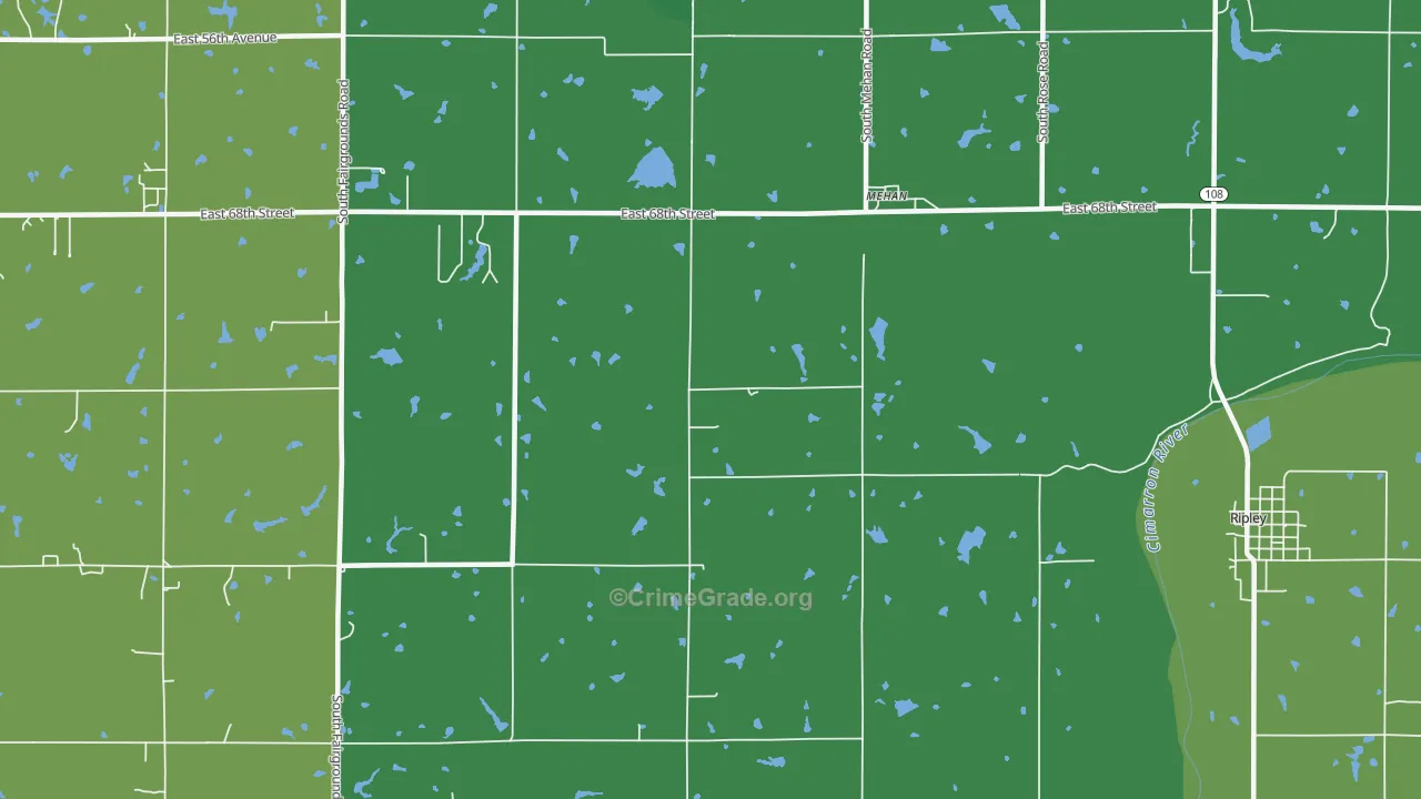 Mehan, OK Map of Vandalism Rates