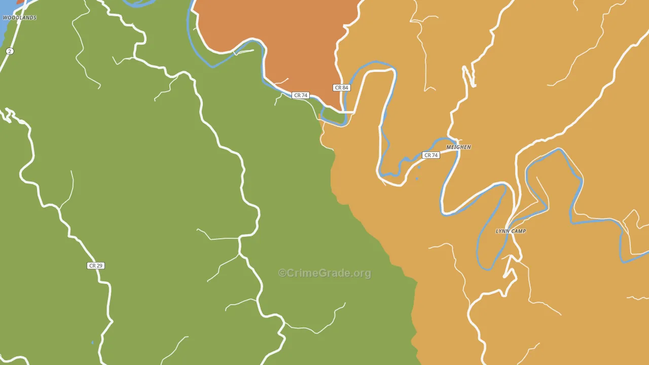Meighen, WV Map of Vandalism Rates