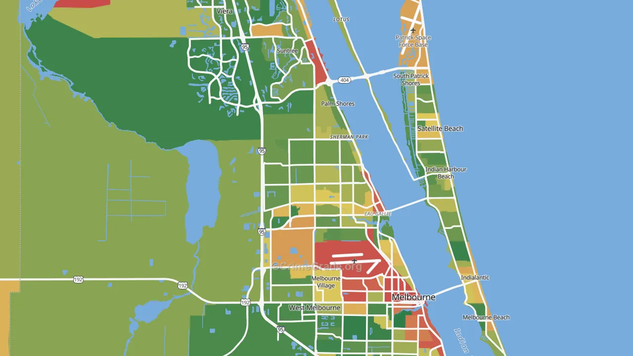 Melbourne, FL Map of Vandalism Rates
