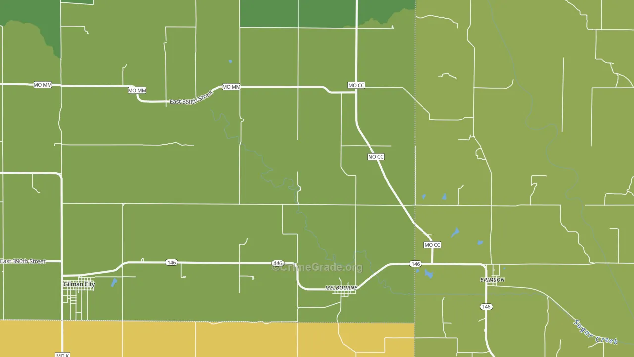 Melbourne, MO Map of Vandalism Rates